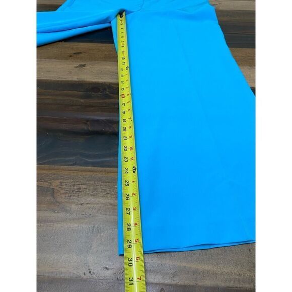 New York & Co Wide Leg High Rise Formal Dress Pants Blue Belted Petite Size 16P - Picture 5 of 7